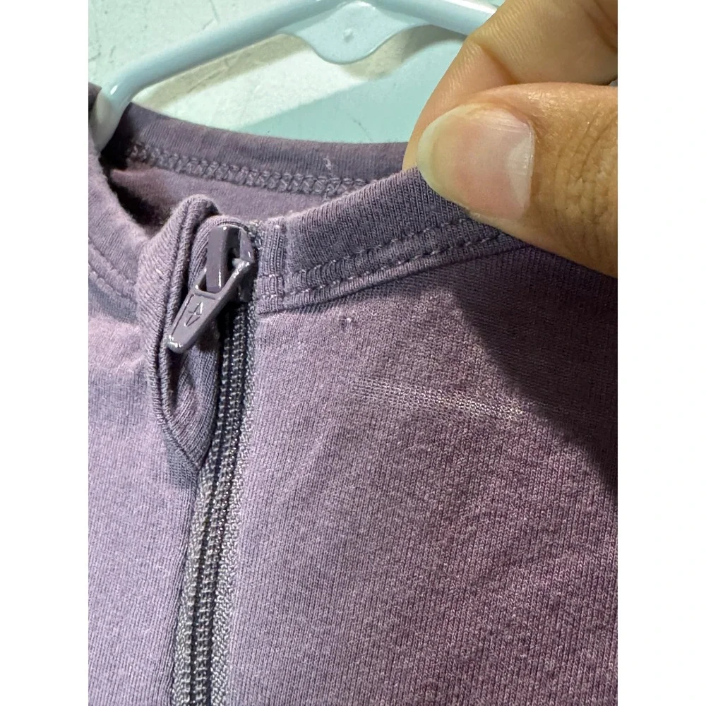 Kyte Baby Bamboo Zippered Romper Eggplant Purple 12-18M Long Sleeve Sleeper